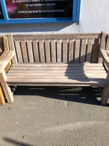 Memorial Bench Solid Teak 1.5m