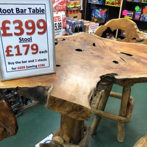 Root Bar Table and 2 Matching Stools - £100 OFF LISTED PRICE