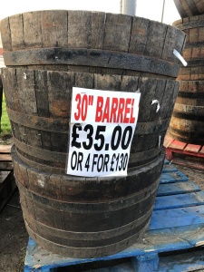 Large Oak Barrel 30 inch 35.00 OR 4 FOR 130.00